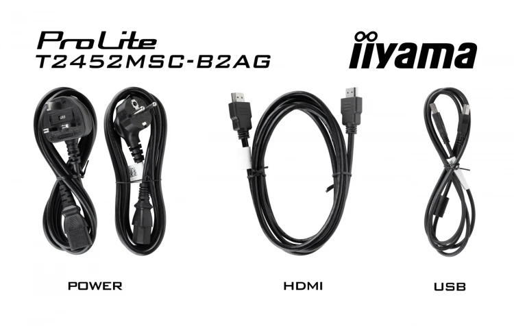 IIYAMA Monitor ProLite  24 cale T2452MSC-B2AG IPS,HDMI,DP,420cd,1300:1,5ms