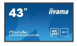 IIYAMA Monitor wielkoformatowy  42.5 cala LH4342UHS-B1 4K,18/7,SDM,IPS,LAN,PION,500cd/m2,OS8.0