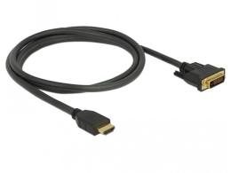 Delock Kabel HDMI-DVI-D 1.5m czarny dual link pozłacane styki 85653