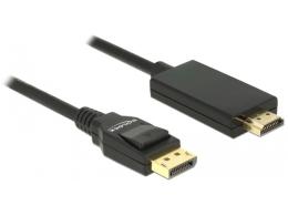 Delock Kabel DisplayPort v1.2A - HDMI M/M 4K 3M czarny Premium 85318