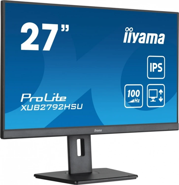 IIYAMA Monitor ProLite XUB2792HSU-B6 27 cali IPS,HDMI,DP,100Hz,SLIM,4xUSB3.2,PIVOT,  HAS(150mm),2x2W