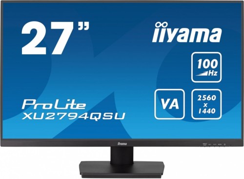IIYAMA Monitor 27 cali XU2794QSU-B6 VA,QHD,HDMI,DP,100Hz,2xUSB 3.2,2x2W