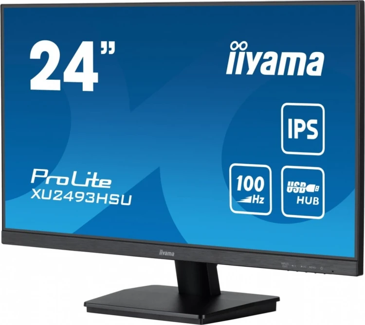 IIYAMA Monitor 23.8 cala  ProLite XU2493HSU-B6 IPS.HDMI.DP.2x2W.USBx2.FHD.SLIM.100Hz
