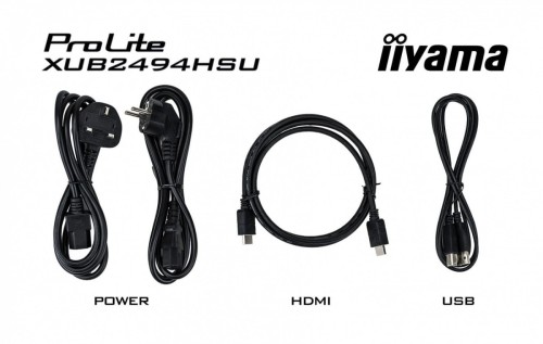 IIYAMA Monitor 23.8 cala XUB2494HSU-B6 VA,FHD,HDMI,DP,100Hz,2xUSB,HAS(150mm)