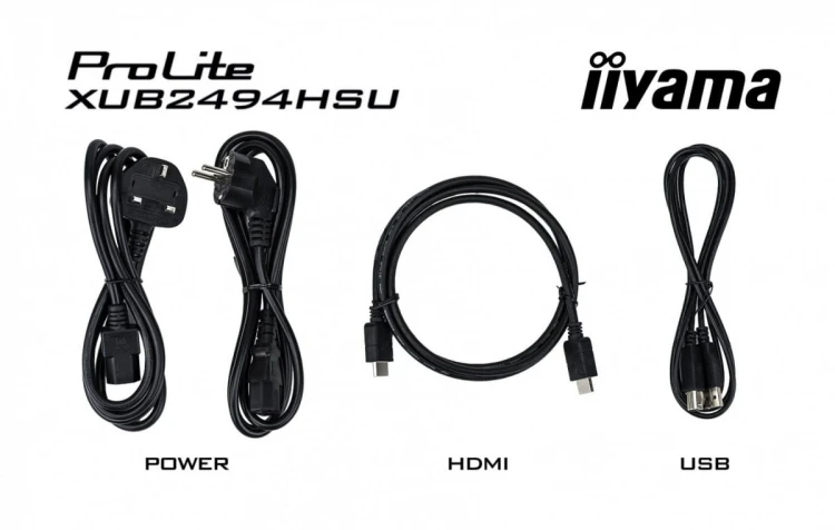 IIYAMA Monitor 23.8 cala XUB2494HSU-B6 VA,FHD,HDMI,DP,100Hz,2xUSB,HAS(150mm)
