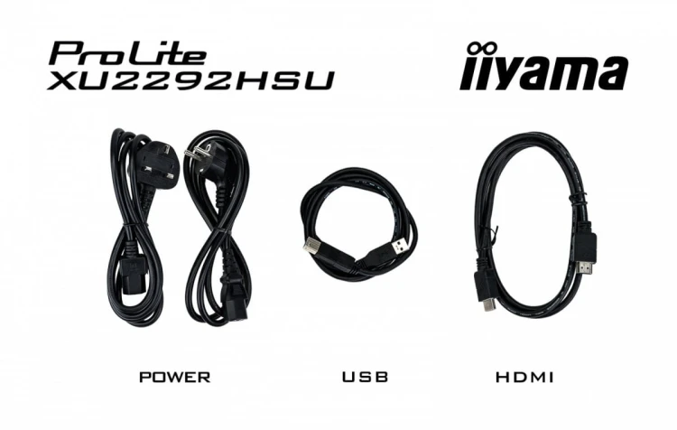 IIYAMA Monitor 21.5 cala ProLite XU2292HSU-B6 IPS,100Hz,FreeSync,SLIM,HDMI,DP,2x2W,  4xUSB(3.2),0.4ms