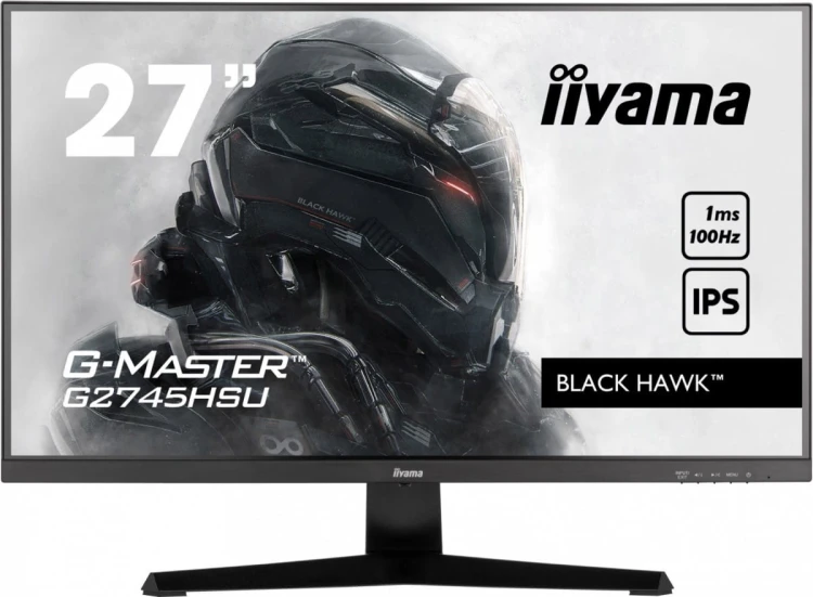 IIYAMA Monitor 27 cali G-Master GB2745HSU-B1 IPS,FHD,100Hz,1ms,2xUSB,HDMI,DP,2x2W,   FreeSync,HAS(150mm)