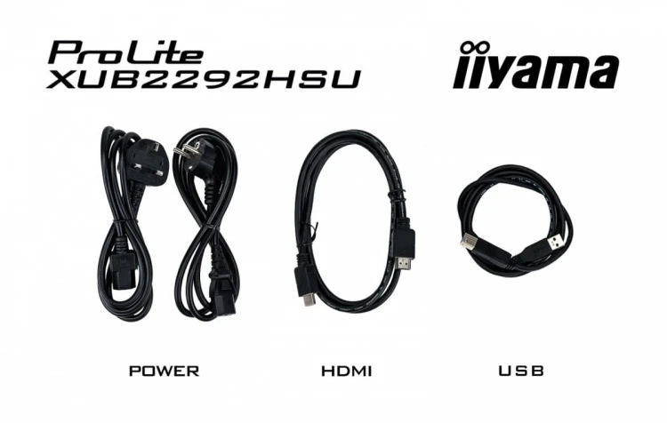 IIYAMA Monitor 21.5 cala XUB2292HSU-B6 IPS,100Hz,FreeSync,PIVOT,0.4ms,HDMI,  DP,4xUSB(3.2),2x2W,HAS(150mm)