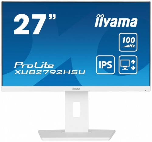 IIYAMA Monitor 27 cali ProLite XUB2792HSU-W6 IPS,HDMI,DP,100Hz,SLIM,4xUSB3.2,PIVOT,  HAS(150mm),2x2W