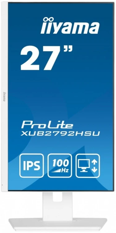 IIYAMA Monitor 27 cali ProLite XUB2792HSU-W6 IPS,HDMI,DP,100Hz,SLIM,4xUSB3.2,PIVOT,  HAS(150mm),2x2W