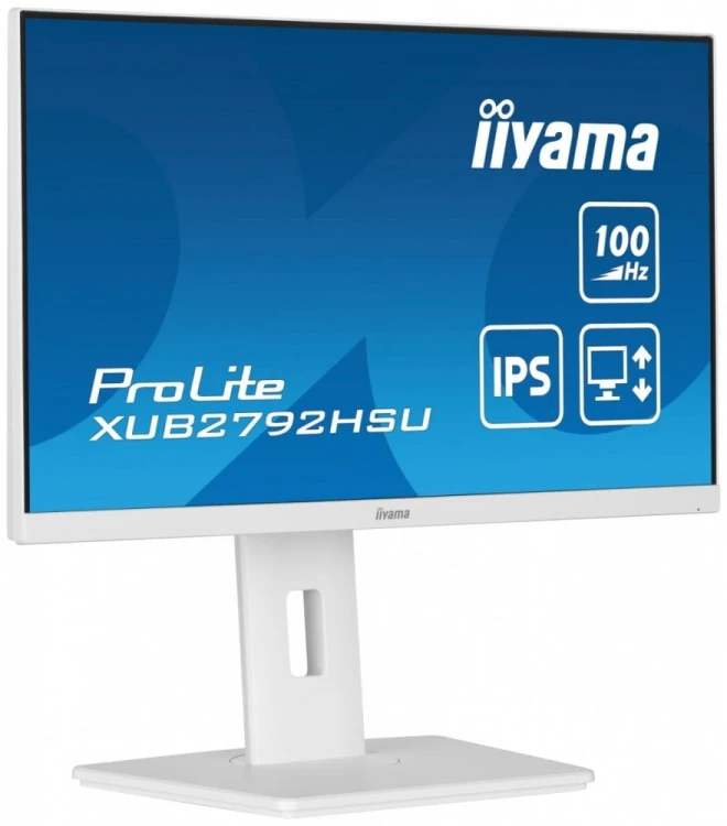 IIYAMA Monitor 27 cali ProLite XUB2792HSU-W6 IPS,HDMI,DP,100Hz,SLIM,4xUSB3.2,PIVOT,  HAS(150mm),2x2W