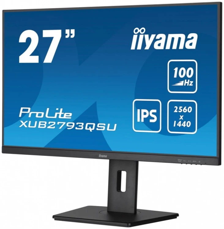 IIYAMA Monitor 27 cali ProLite XUB2793QSU-B6 IPS,QHD,HAS(150mm),100Hz,HDMI,DP,2x2W   2xUSB(3.2),FreeSync