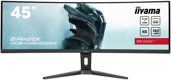 IIYAMA Monitor 45 cali G-Master GCB4580DQSN-B1, VA,DQHD,165HZ,USB-C-DOCK,RJ45,32:9,  1500R,450cd/m2,3000:1,0.8ms,3xUSB,2xHDMI,1xDP,2x3W,PowerDelivery-