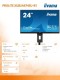 IIYAMA Monitor 24 cale XUB2497HSU-B1 IPS.HDMI.DP.2x2W.2xUSB(2.0).HAS(150mm). 250cd.1ms.100Hz /5y/