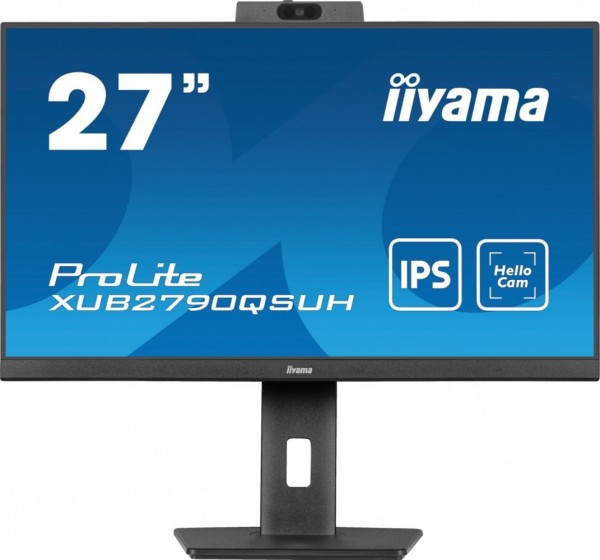 IIYAMA Monitor 27 cali XUB2790QSUH-B1 IPS,QHD,CAM,MIC,HDMI,DP,3xUSB(3.2),  100Hz,ADAPTIVE SYNC,FlickerFree,2x2W,WINDOWS HELLO