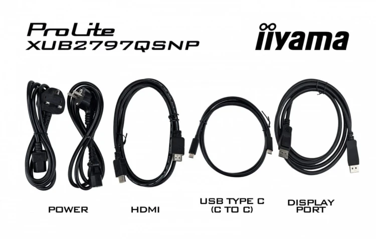 IIYAMA Monitor 27 cali XUB2797QSNP-B1,IPS,QHD,USB-c Dock,KVM,HDMI /5y/