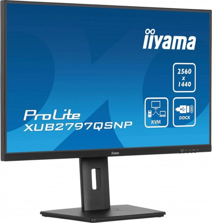 IIYAMA Monitor 27 cali XUB2797QSNP-B1,IPS,QHD,USB-c Dock,KVM,HDMI /5y/