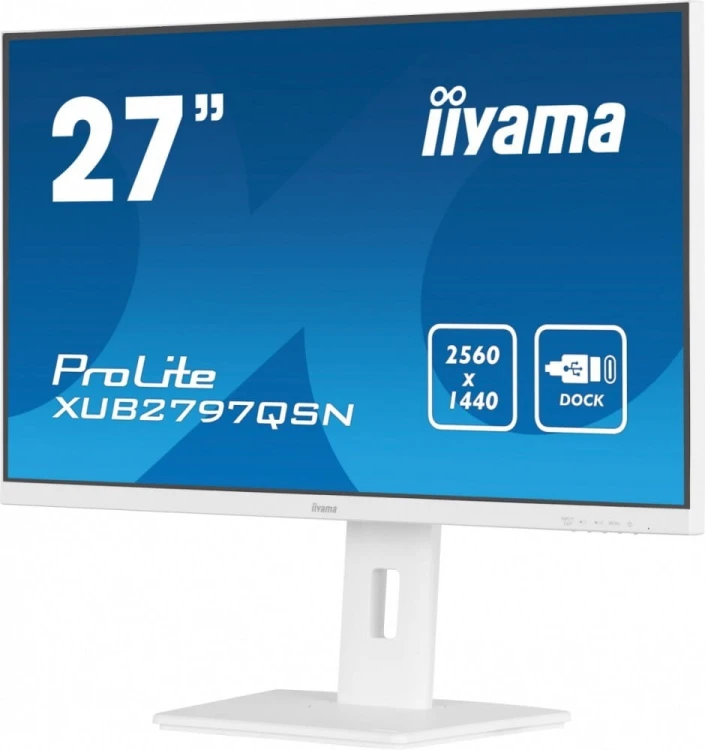IIYAMA Monitor 27 cali XUB2797QSN-W1 IPS,QHD,USB-c Dock 65W,HDMI, WHITE /5y/