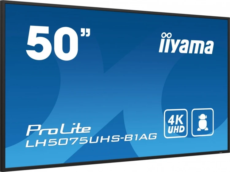 IIYAMA Monitor 50 cali LH5075UHS-B1AG,24/7,VA,ANDROID.11,4K,3xHDMI,DP,RJ45,  2xUSB,2x10W