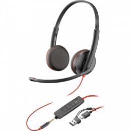 POLY Zestaw słuchawkowy Blackwire 3225 USB-C + USB-C/A (Bulk) 8X229A6