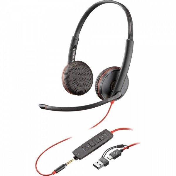 POLY Zestaw słuchawkowy Blackwire 3225 USB-C + USB-C/A (Bulk) 8X229A6