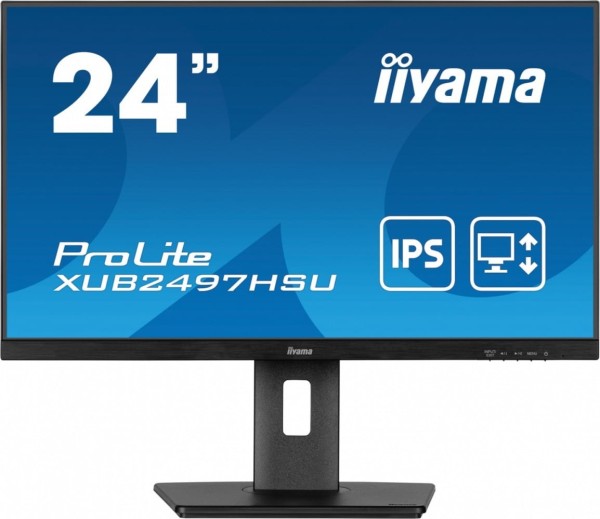 IIYAMA Monitor 24 cale XUB2497HSU-B2 IPS, HDMI, DP, 2x2W, 2xUSB, Pivot, HAS(150mm) /5y/