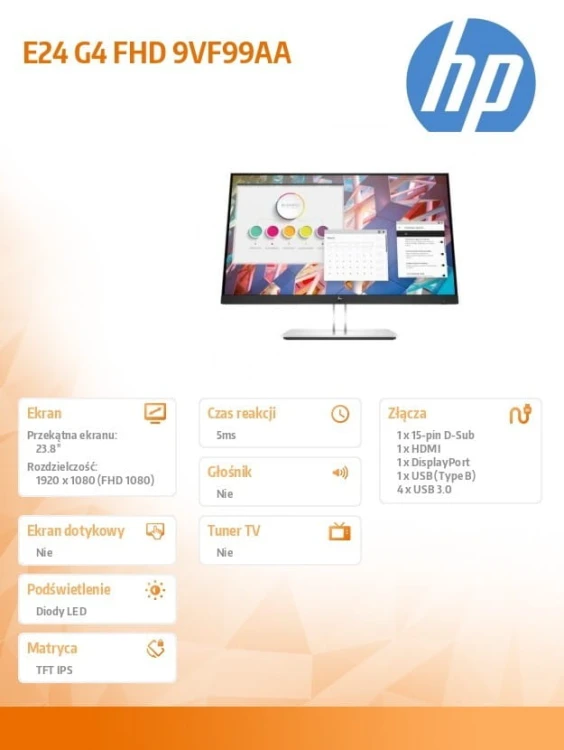 HP Inc. Monitor E24 G4 FHD 9VF99AA