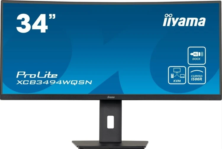 IIYAMA Monitor 34 cale XCB3494WQSN-B5 VA,UWQHD,1500R,USB-cDock,KVM,HAS(150mm)