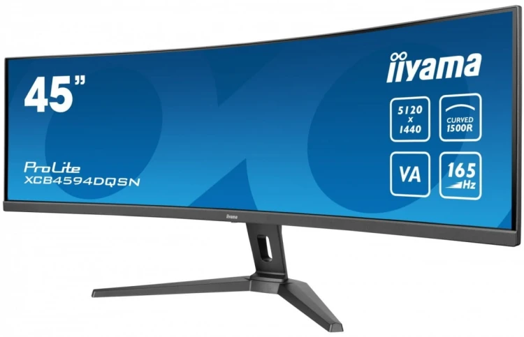 IIYAMA Monitor 44.5 cala XCB4594DQSN-B1 VA,DQHD,165HZ,USB-C-DOCK,RJ45,32:9,1500R,450cd/m2,3000:1,0.8ms,3xUSB,2xHDMI,1xDP,2x3W,PowerDelivery-90W