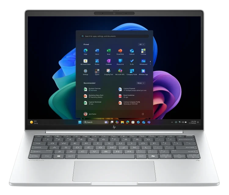 Machu_Lapaz_CS_14N_Elitebook_GlacierSilver_Catalog_Win11_WhiteBG_FrontOpen_3229201.webp