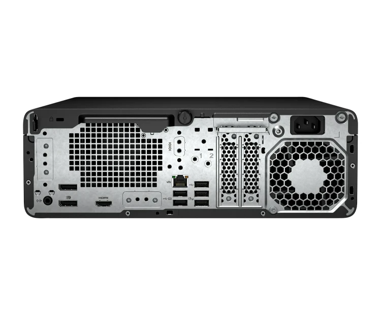 HP_ProDesk_4_SFF_G1i_Desktop_AI_PC_DT_JetBlack_ODD_Horizontal_Catalog_VisID_GreyBG_Dual_Display_Port_Rear_M2975725.webp
