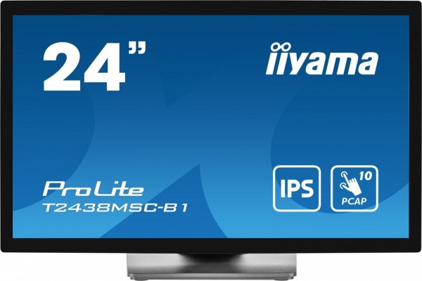 IIYAMA Monitor 24 cale T2438MSC-B1 IPS,FHD,DP,HDMI,2x2W,2xUSB,600(cd/m2),   10pkt.7H,IP1X(FRONT),PION/POZIOM