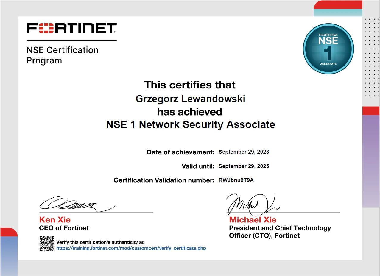 Fortinet Certified NSE 1 Network Security Associate 2023-2025