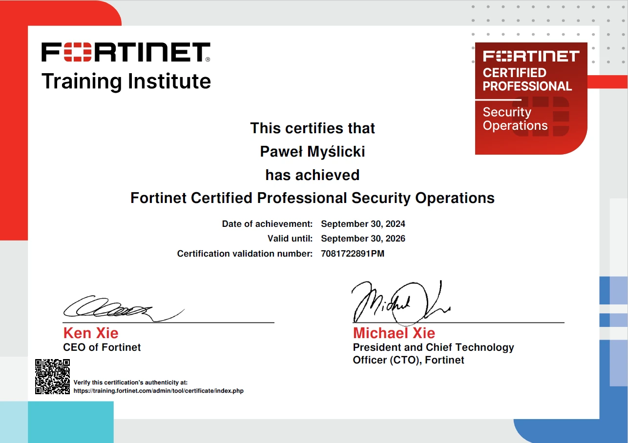 Fortinet Certified Professional Security Operations 2024-2026